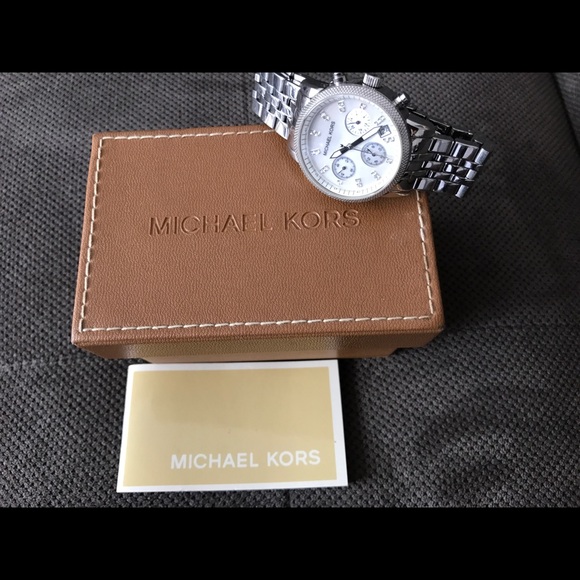 Michael Kors Accessories - COPY - Michael Kors Parker Watch w/bezel diamond crystals